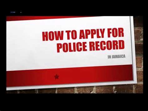 how to apply for a police record in jamaica